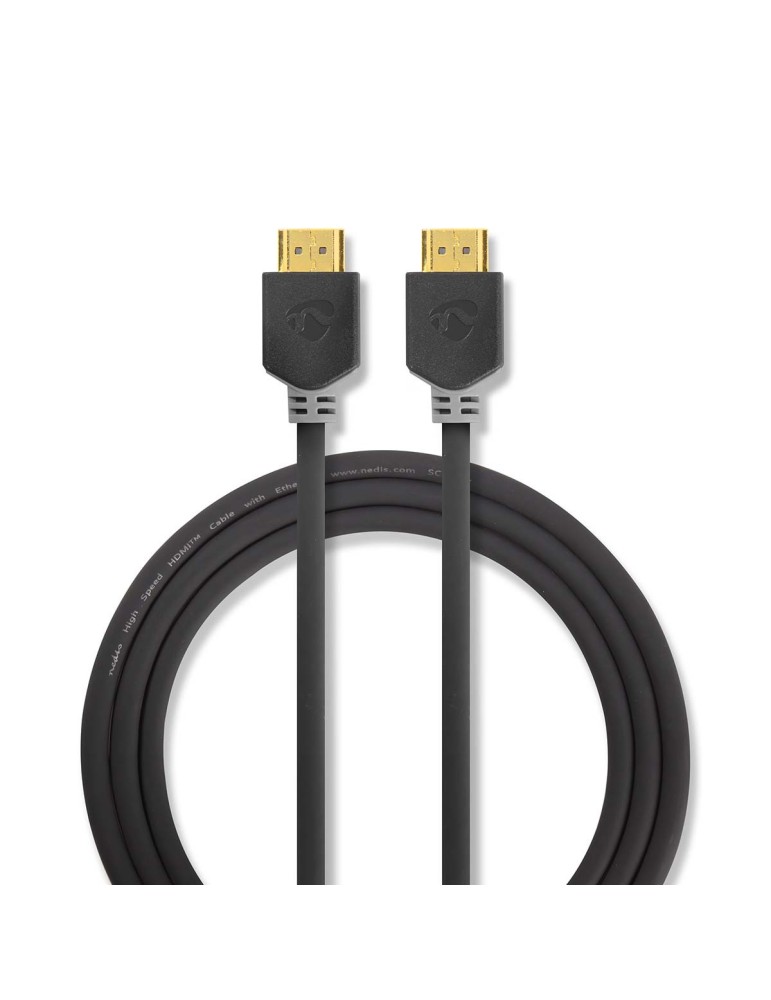 Nedis HDMI™ -Kabel | HDMI™ Stecker | 8K@60Hz | eARC | Vergoldet | 3.00 m | PVC | Anthrazit | Box