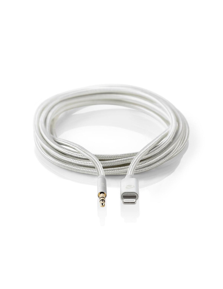 Nedis Lightning-Adapter | Apple Lightning 8-Pin | 3.5 mm Stecker | Vergoldet | rund | Nylon | Verpackung mit Sichtfenster