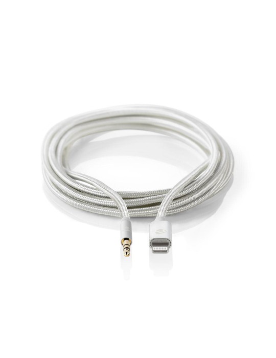 Nedis Lightning-Adapter | Apple Lightning 8-Pin | 3.5 mm Stecker | Vergoldet | rund | Nylon | Verpackung mit Sichtfenster