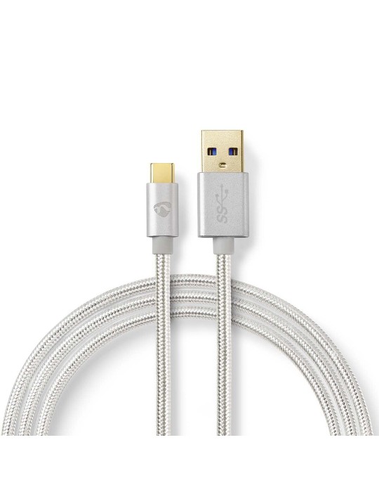 Nedis USB-Kabel | USB 3.2 Gen 1 | USB-A Stecker | USB-C™ Stecker | 5 Gbps | Vergoldet | 1.00 m | rund | Geflochten / Nylon | Alu