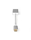 Nedis USB-Adapter | USB 3.2 Gen 1 | USB-C™ Stecker | DisplayPort | 0.20 m | rund | Vergoldet | Geflochten / Nylon | Silber | Ver