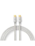 Nedis USB-Kabel | USB 3.2 Gen 2 | USB-C™ Stecker | USB-C™ | 4K@60Hz | 10 Gbps | Vergoldet | 1.00 m | rund | Geflochten / Nylon |