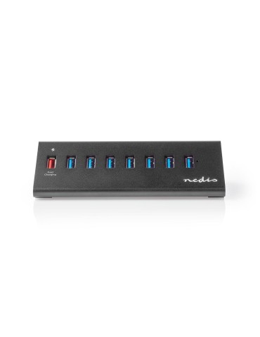 Nedis USB-Hub 8-Port port(s) QC3.0 / USB 3.2 Gen1 - Netzstromversorgung / Stromversorgung über USB, 5 Gbps, 8x USB