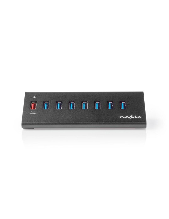 Nedis USB-Hub 8-Port port(s) QC3.0 / USB 3.2 Gen1 - Netzstromversorgung / Stromversorgung über USB, 5 Gbps, 8x USB