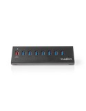 Nedis USB-Hub 8-Port port(s) QC3.0 / USB 3.2 Gen1 - Netzstromversorgung / Stromversorgung über USB, 5 Gbps, 8x USB