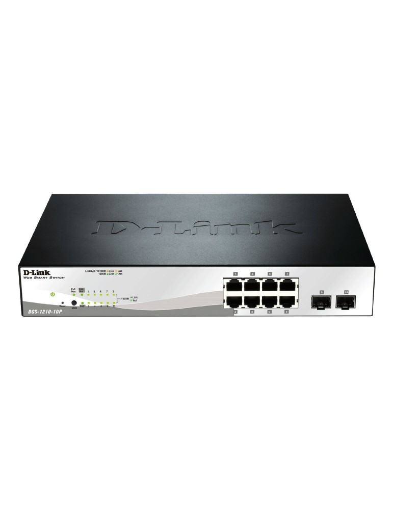 D-Link DGS-1210-10P Smart+ Managed Switch [8x Gigabit Ethernet PoE+, 2x GbE SFP]