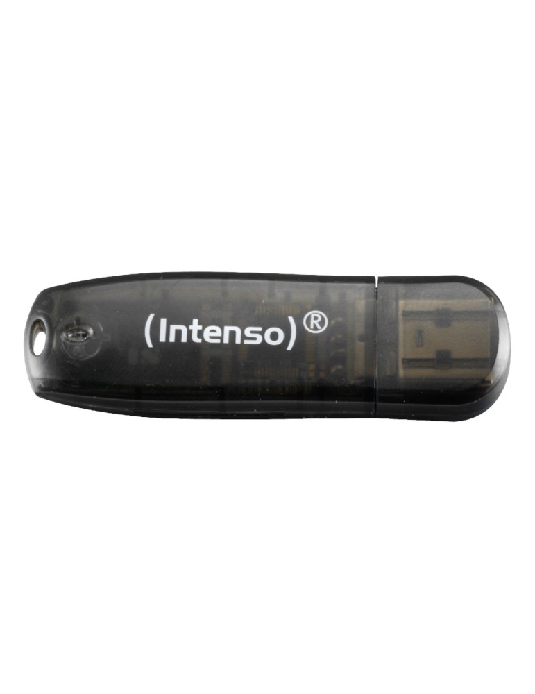 Intenso Rainbow Line Typ-A 16GB USB-Stick Schwarz Mit Schutzkappe, bis zu 28 MB/s, USB 2.0