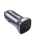 UGREEN USB-C PD+USB-A QC 24W Schnell-Ladegerät fürs Auto, grau