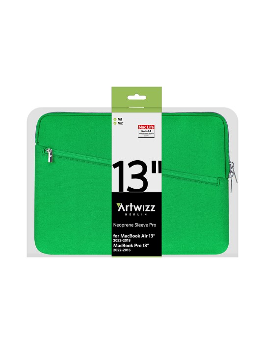 Artwizz Neoprene Sleeve Pro für MacBook Air 13 (2018-2022) & MacBook Pro 13 (2016-2022), grass-green