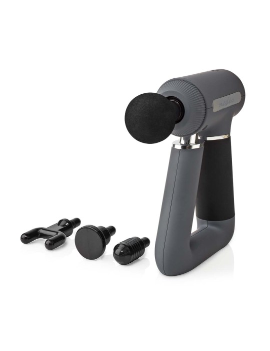Nedis Sport-Massagepistole 6 Massagemodi | Eingebauter Lithium Ion Akku | Wiederaufladbar | USB-Kabel | Grau