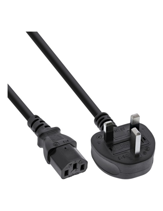 InLine® Netzkabel, Netzstecker England, Kaltgerätestecker C13, 1,8m