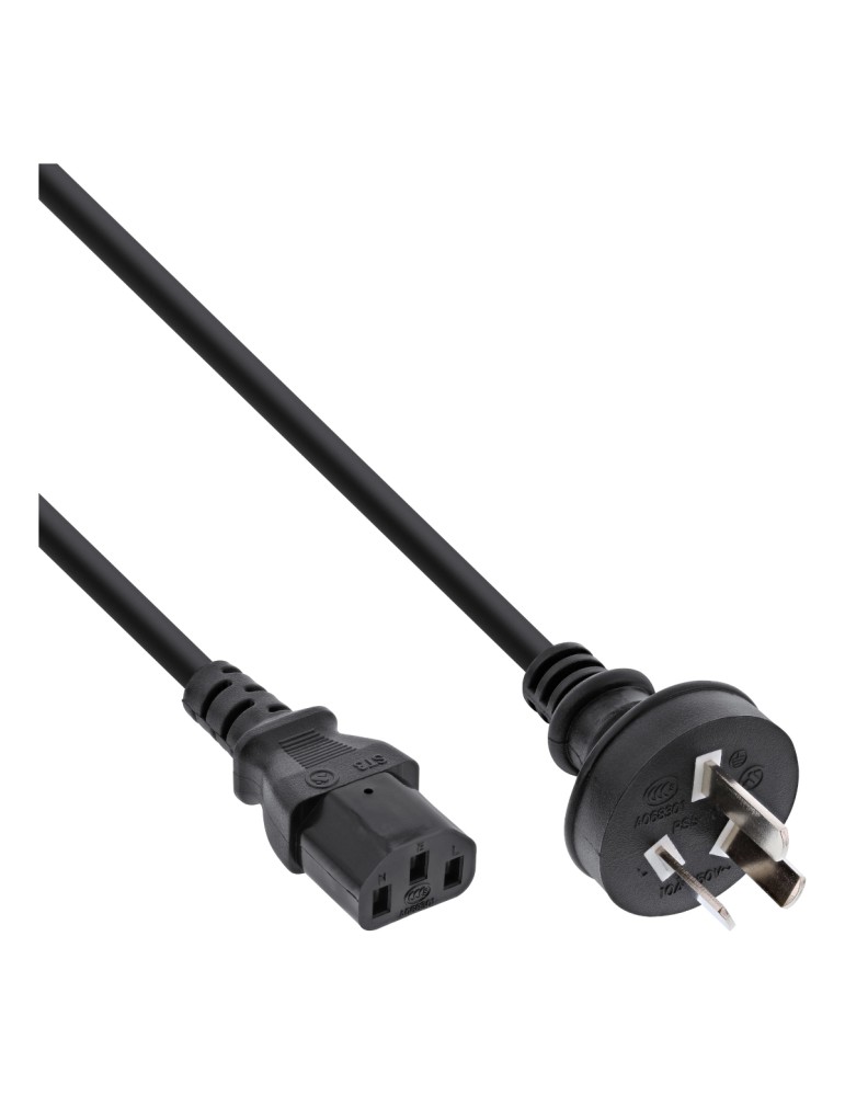 InLine® Netzkabel, Netzstecker China auf Kaltgerätestecker C13, 1,8m