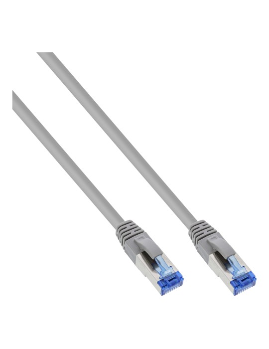 KAB IN InLine Patchkabel, S/FTP (PiMf), Cat.6A 500MHz, halogenfrei, Kupfer, grau, 1m