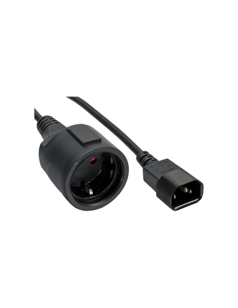 InLine® Netz Adapter Kabel Kaltgeräte C14 auf Schutzkontakt Buchse, für USV, 0,5m