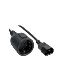 InLine® Netz Adapter Kabel, Kaltgeräte C14 auf Schutzkontakt Buchse, für USV, 1m