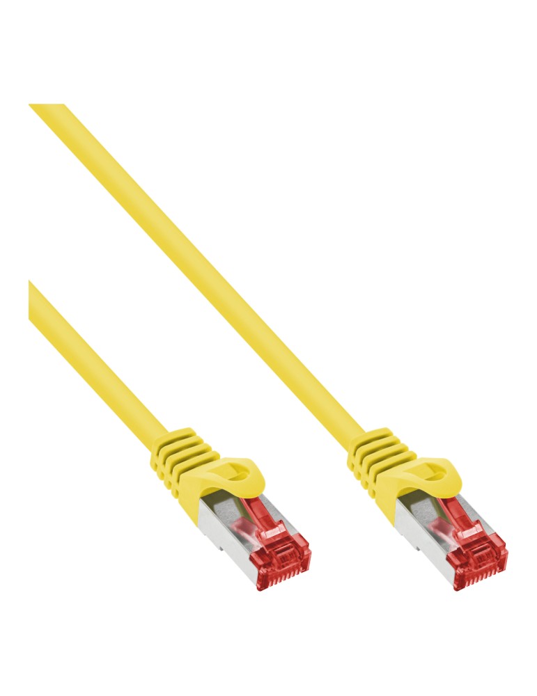 InLine® Patchkabel, S/FTP (PiMf), Cat.6 250MHz, PVC, Kupfer, gelb, 1m