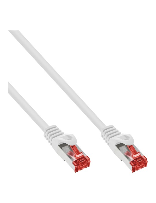 InLine® Patchkabel, S/FTP (PiMf), Cat.6 250MHz, PVC, Kupfer, weiß, 0,25m