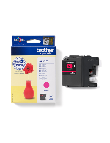 Brother LC-121M Tintenpatrone Magenta für 300 Seiten Kompatibilität: DCP-J132W // DCP-J152W // DCP-J552DW // DCP-J752DW // MFC-J