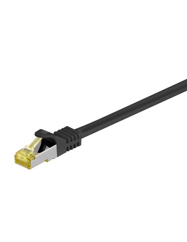 Goobay 0,25m RJ45 Patchkabel CAT 6A S/FTP (PiMF), 500 MHz, mit CAT 7 Rohkabel, schwarz LSZH halogenfrei, Kupfer