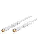 Goobay Antennenkabel 10,0 m, weiss, mit Ferrite (80 dB), 2x abgeschirmt