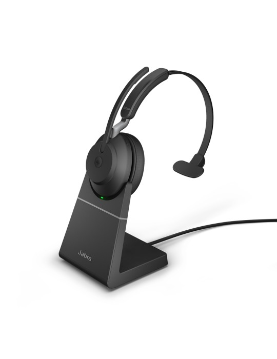 Jabra Evolve2 65 Headset, Mono, kabellos, schwarz Bluetooth, inkl. Link 380 USB-A, inkl. Ladestation, optimiert für unified comm