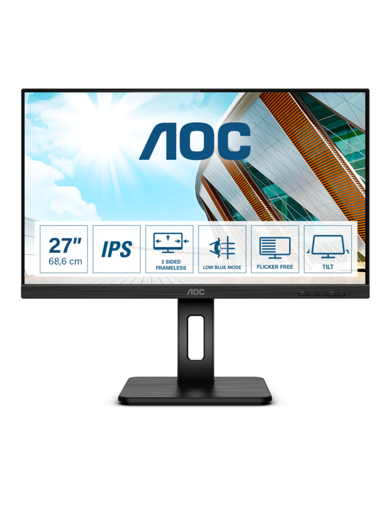 AOC 27P2Q Office Monitor - IPS, Höhenverstellung, Lautsprecher