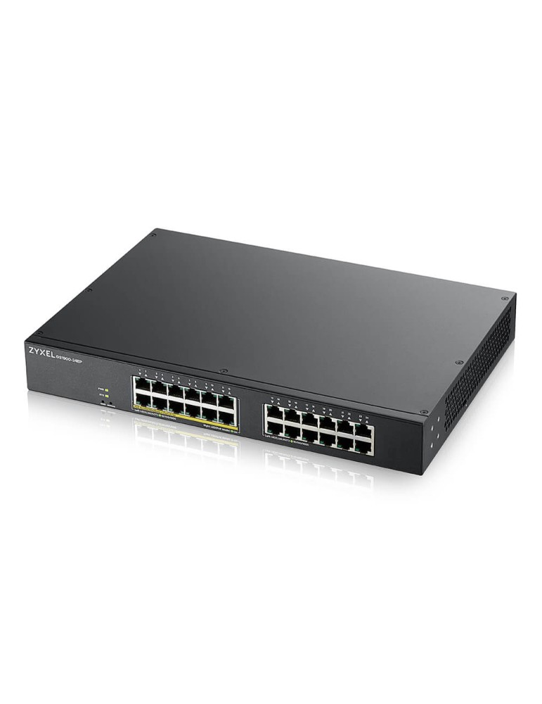 Zyxel GS1900-24EP Smart Managed Switch 24x Gigabit Ethernet (12x PoE+ max. 130 Watt), Layer 2, Rackmount