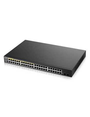 Zyxel GS1900-48HP V2 Smart Managed Switch 48x Gigabit Ethernet (24x PoE+ max. 170 Watt), 2x SFP, Layer 2, Rackmount