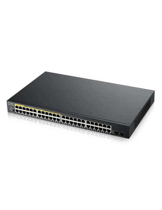 Zyxel GS1900-48HP V2 Smart Managed Switch 48x Gigabit Ethernet (24x PoE+ max. 170 Watt), 2x SFP, Layer 2, Rackmount