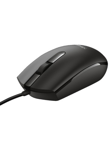 TRUST Basi Optical Mouse, kabelgebunden, 1200 dpi, 3 Tasten, beidhändig verwendbar, schwarz