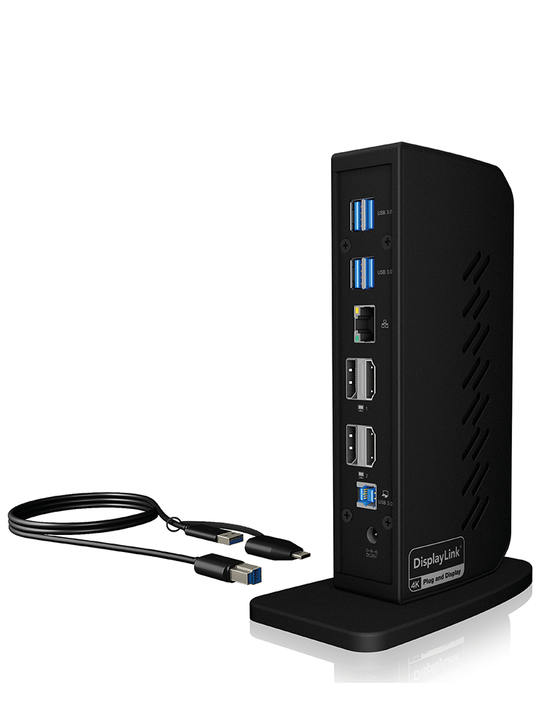 ICYBOX USB Type-C & Type-A Dock mit zweifachem Videoausgang