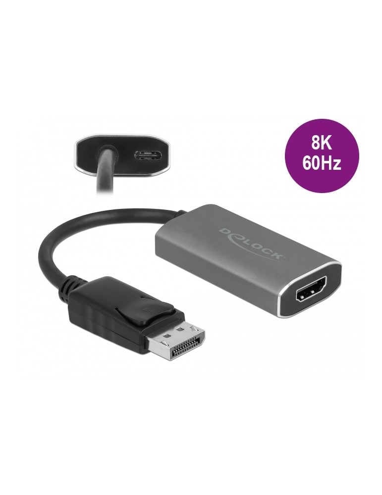 Delock Aktiver DisplayPort 1.4 zu HDMI Adapter 8K mit HDR Funktion