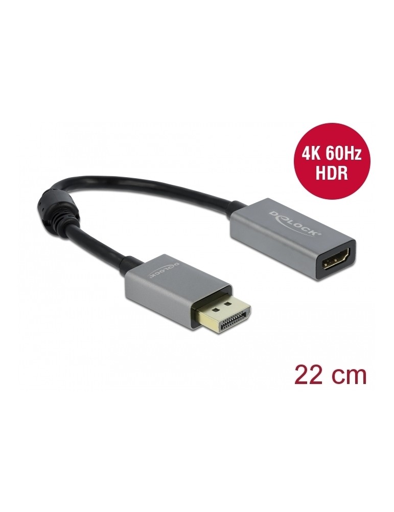 Delock Aktiver DisplayPort 1.4 zu HDMI Adapter 4K 60 Hz (HDR)