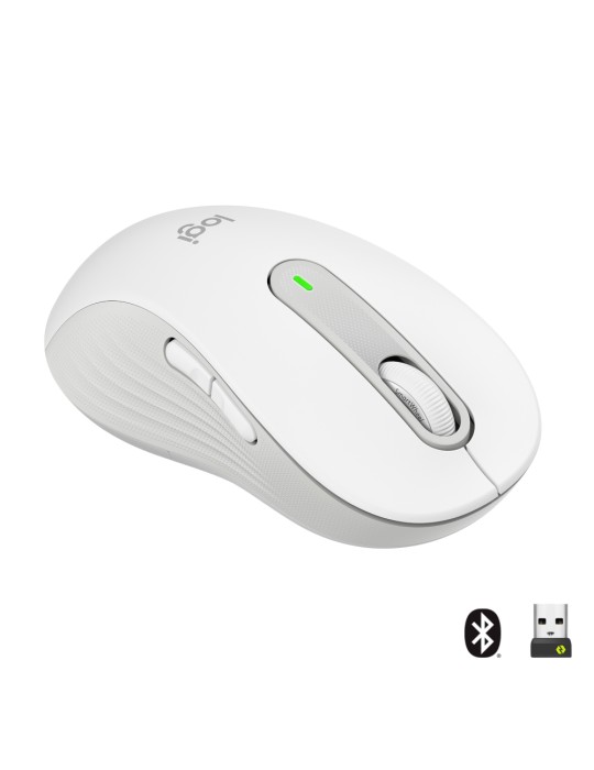 Logitech Signature M650 Large Links, kabellose Maus, Bluetooth- und Logi Bolt-kompatibel, Siltent Touch, Smartwheel, USB-Empfäng