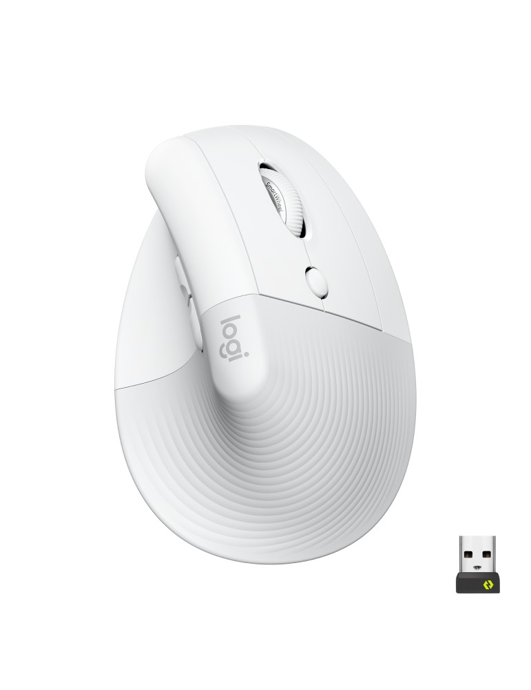 Logitech Lift Vertical Ergonomic Mouse, Gummibeschichtete Grifffläche, Bequeme Daumenauflage, 4 anpassbare leise Tasten