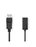NEDIS Displayport-Kabel | DisplayPort Stecker | HDMI™ Ausgang | 4K@30Hz | Vernickelt | 0.20 m | rund | PVC | Schwarz | Box