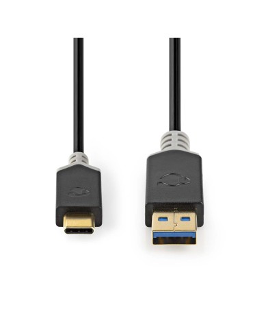 Nedis USB-Kabel | USB 3.2 Gen 1 | USB-A Stecker | USB-C™ Stecker | 5 Gbps | Vergoldet | 1.00 m | rund | PVC | Anthrazit | Verpac