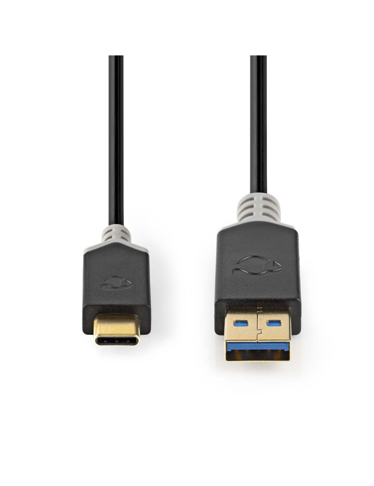 Nedis USB-Kabel | USB 3.2 Gen 1 | USB-A Stecker | USB-C™ Stecker | 5 Gbps | Vergoldet | 1.00 m | rund | PVC | Anthrazit | Verpac