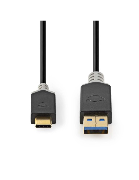 Nedis USB-Kabel | USB 3.2 Gen 1 | USB-A Stecker | USB-C™ Stecker | 5 Gbps | Vergoldet | 1.00 m | rund | PVC | Anthrazit | Verpac