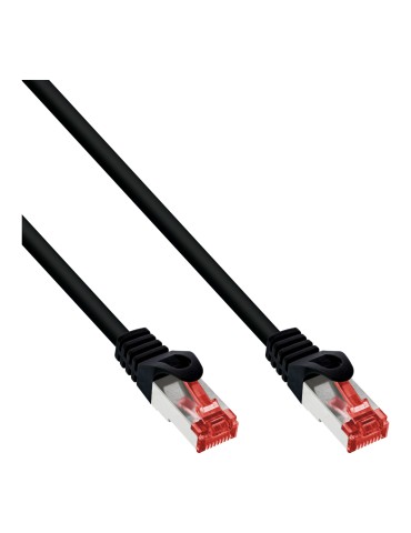 InLine® Patchkabel, S/FTP (PiMf), Cat.6 250MHz, PVC, Kupfer, schwarz, 0,25m