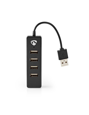 Nedis USB-Hub - USB-A Stecker, 4x USB A Female, 4-Port port(s), USB 2.0, Stromversorgung über USB