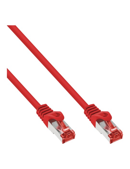 InLine® Patchkabel, S/FTP (PiMf), Cat.6 250MHz, PVC, Kupfer, rot, 0,5m