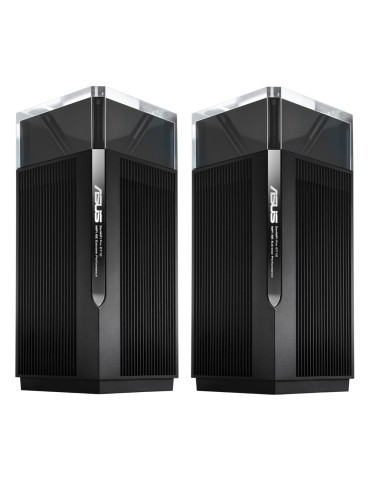 ASUS ZenWiFi Pro ET12 WLAN Mesh Router 2er-Pack Schwarz [WiFi 6E (802.11ax), Tri-Band, bis zu 11.000 Mbit/s]