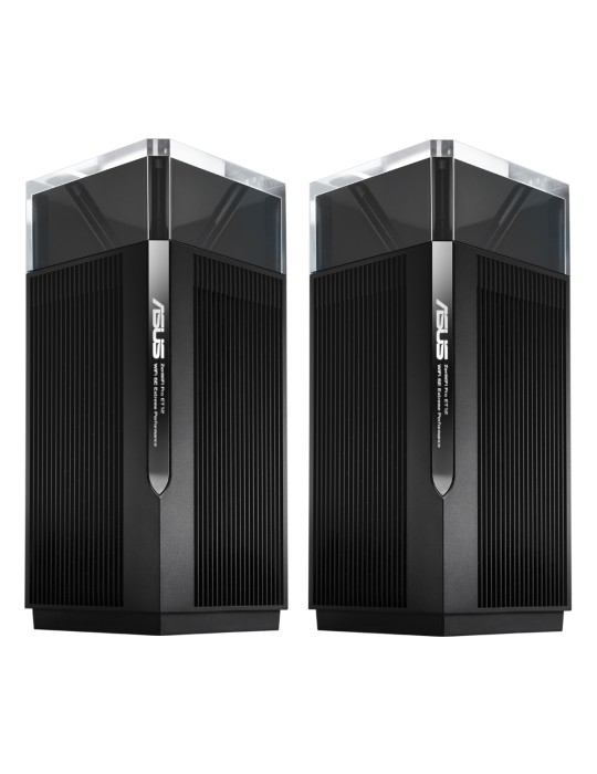 ASUS ZenWiFi Pro ET12 WLAN Mesh Router 2er-Pack Schwarz [WiFi 6E (802.11ax), Tri-Band, bis zu 11.000 Mbit/s]