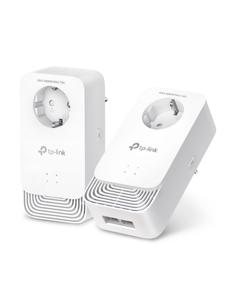 TP-Link G.hn2400 Powerline Set mit Steckdose 2x Adapter, bis zu 1.428 Mbit/s, G.hn SISO Standard