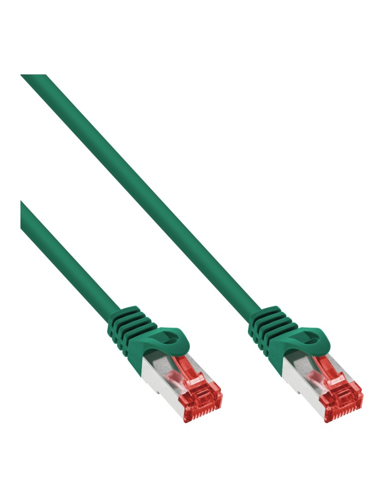 InLine® Patchkabel, S/FTP (PiMf), Cat.6 250MHz, PVC, Kupfer, grün, 0,5m