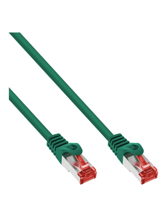 InLine® Patchkabel, S/FTP (PiMf), Cat.6 250MHz, PVC, Kupfer, grün, 0,5m