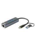 D-Link DUB-2332 USB-Netzwerk-Adapter mit 3 USB-Ports USB-C/USB-A zu Gigabit-Ethernet