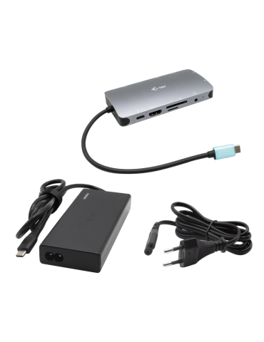 i-tec USB-C Metal Nano Dock HDMI/VGA with LAN & Power Delivery 100 W & Charger 77W