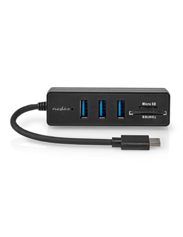 Nedis USB-Hub 1x USB-C™ 3x USB A Buchse - 5-Port port(s), USB 3.2 Gen 1, Stromversorgung über USB, 5 Gbps, SD & MicroSD